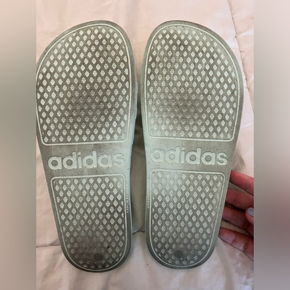 Adidas Mint Green and White Women's Slippers - Picture 4 of 8